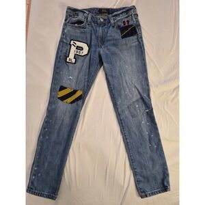 Polo Ralph Lauren Girls Size 10 Astor Patchwork Slim Boyfriends Jean